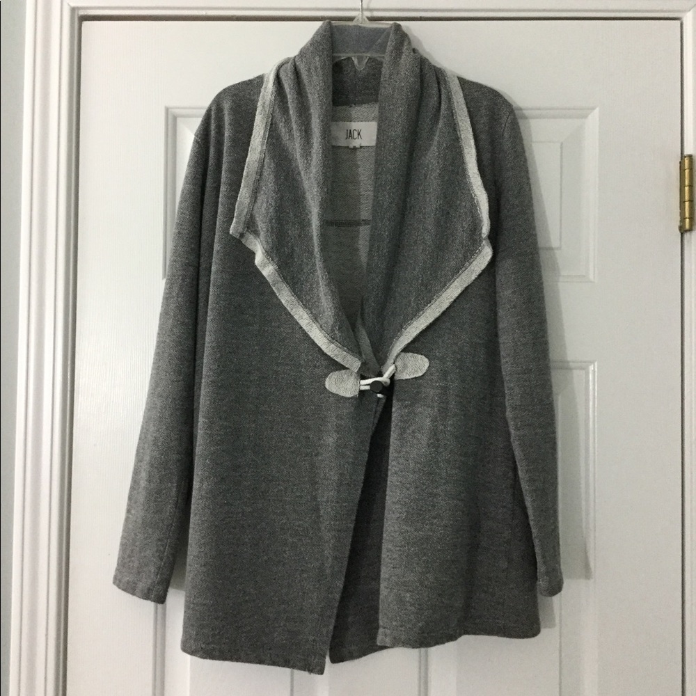 JACK French Terry Gray Cardigan Size S - Picture 2 of 7